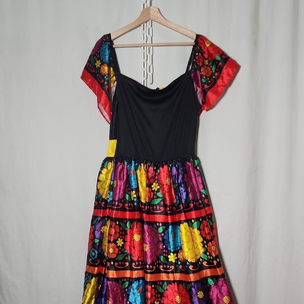 Source Unknown Multicolor Floral One-Shoulder Dre… - image 4